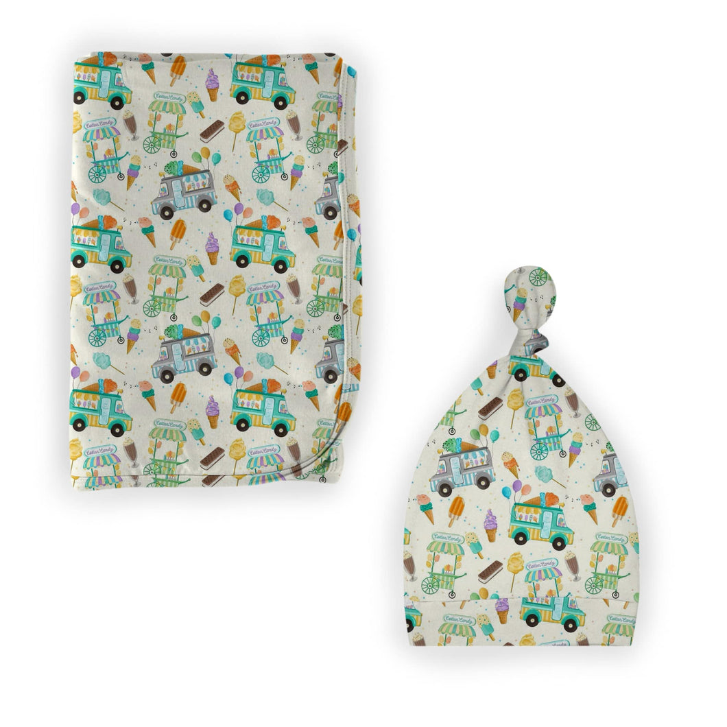 Ice Cream Swaddle with Hat