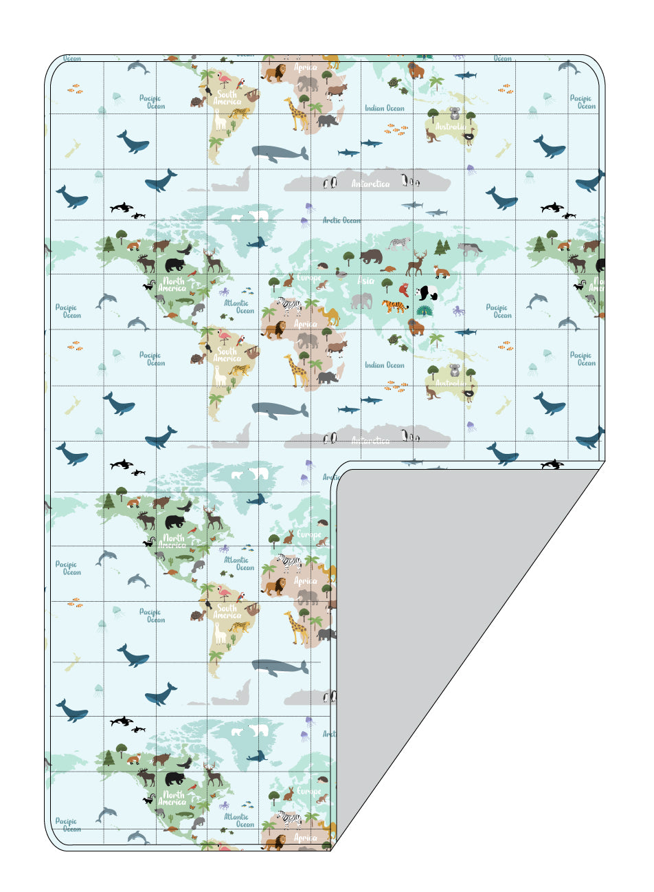 World Map Adult Quilted Blanket