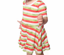 Load image into Gallery viewer, Christmas Stripes Girls Dress with bottoms
