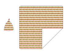 Load image into Gallery viewer, Christmas Stripes Swaddle with Hat
