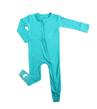 Load image into Gallery viewer, Tidal Teal Long Sleeve Romper
