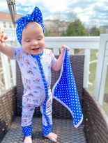 Load image into Gallery viewer, Nursery Rhymes Blue Dots Headband
