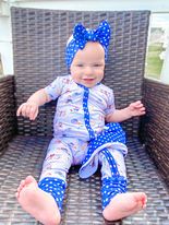 Load image into Gallery viewer, Nursery Rhymes Blue Dots Headband
