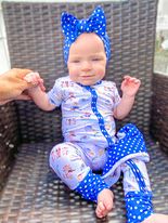 Load image into Gallery viewer, Nursery Rhymes Blue Dots Headband
