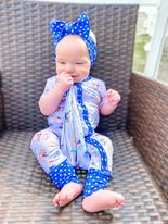 Load image into Gallery viewer, Nursery Rhymes Blue Dots Headband
