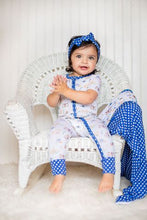 Load image into Gallery viewer, Nursery Rhymes Blue Dots Headband
