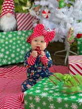 Load image into Gallery viewer, Red with white stripes Big Bow Headband
