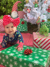 Load image into Gallery viewer, Red with white stripes Big Bow Headband
