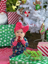 Load image into Gallery viewer, Red with white stripes Big Bow Headband
