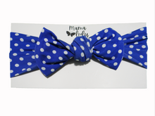 Load image into Gallery viewer, Nursery Rhymes Blue Dots Headband
