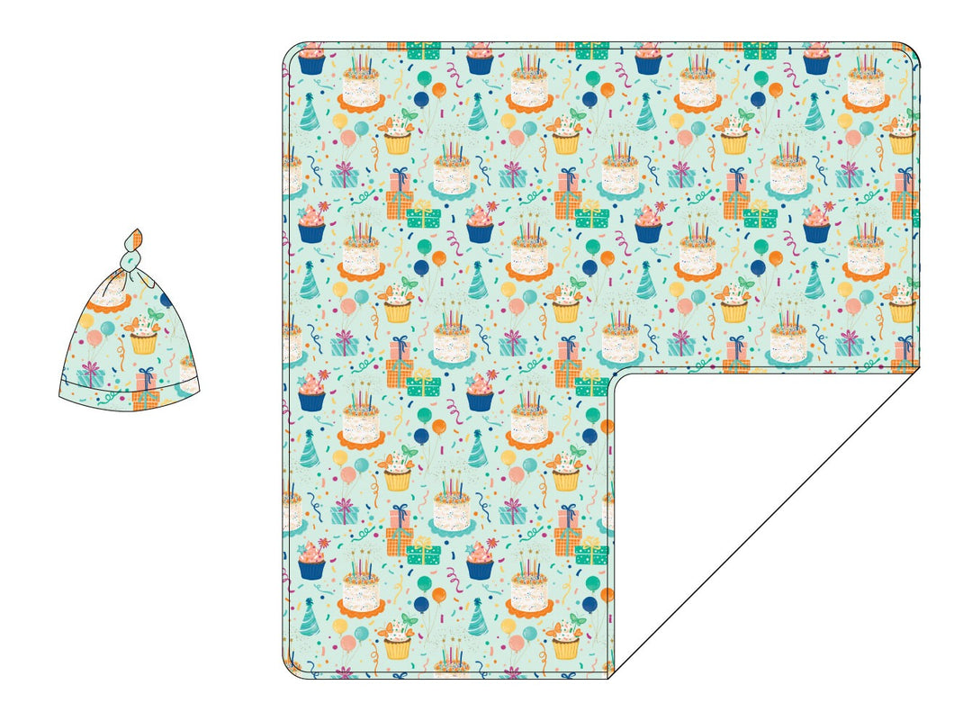 Birthday Bash Swaddle with Hat